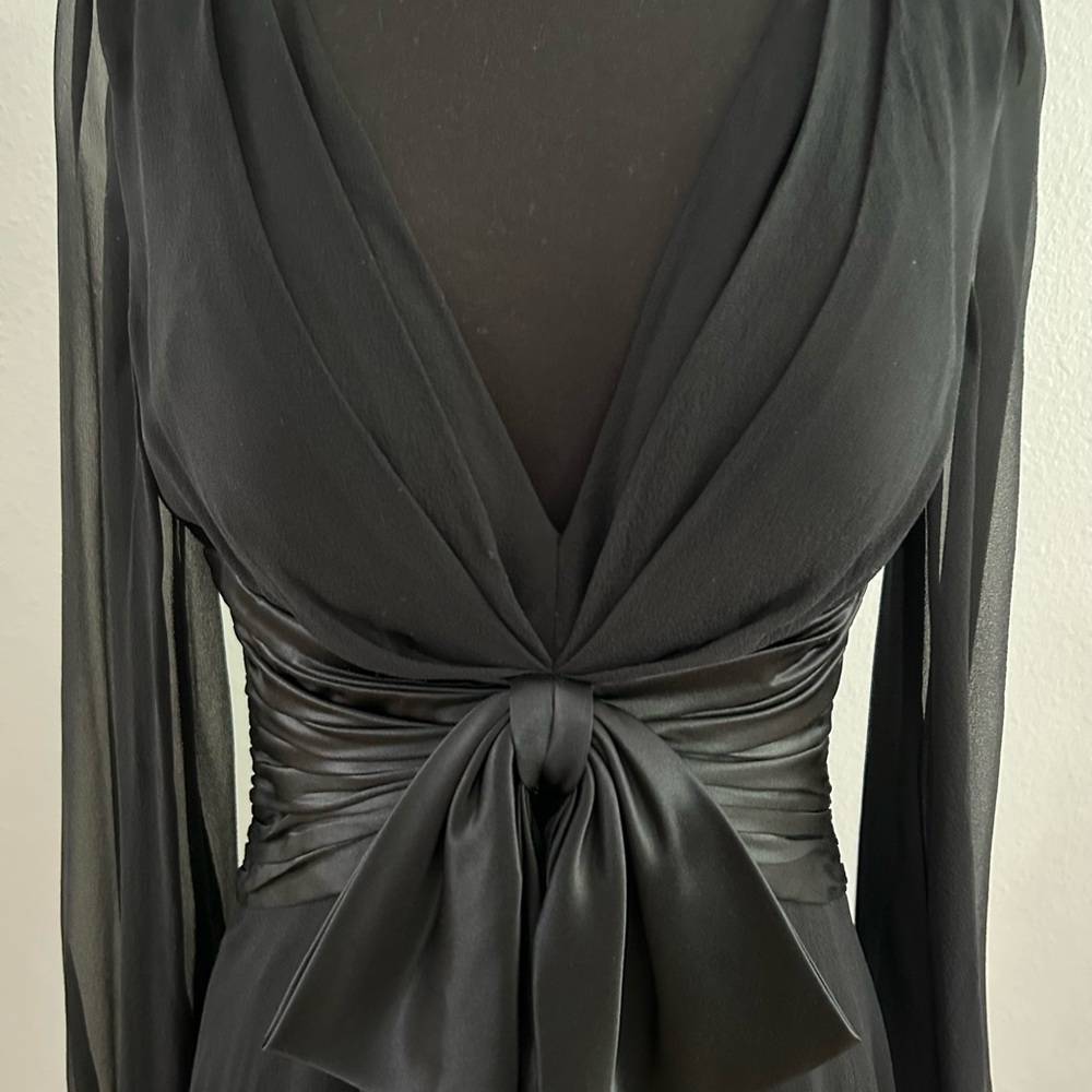 Maggie London 100% Silk Black Dress Size 8
